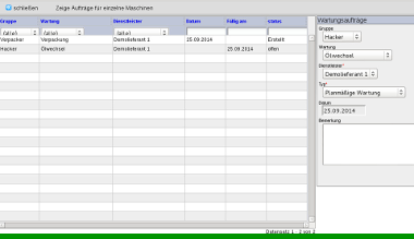 Wartungsmanager Software Auftragsverwaltung