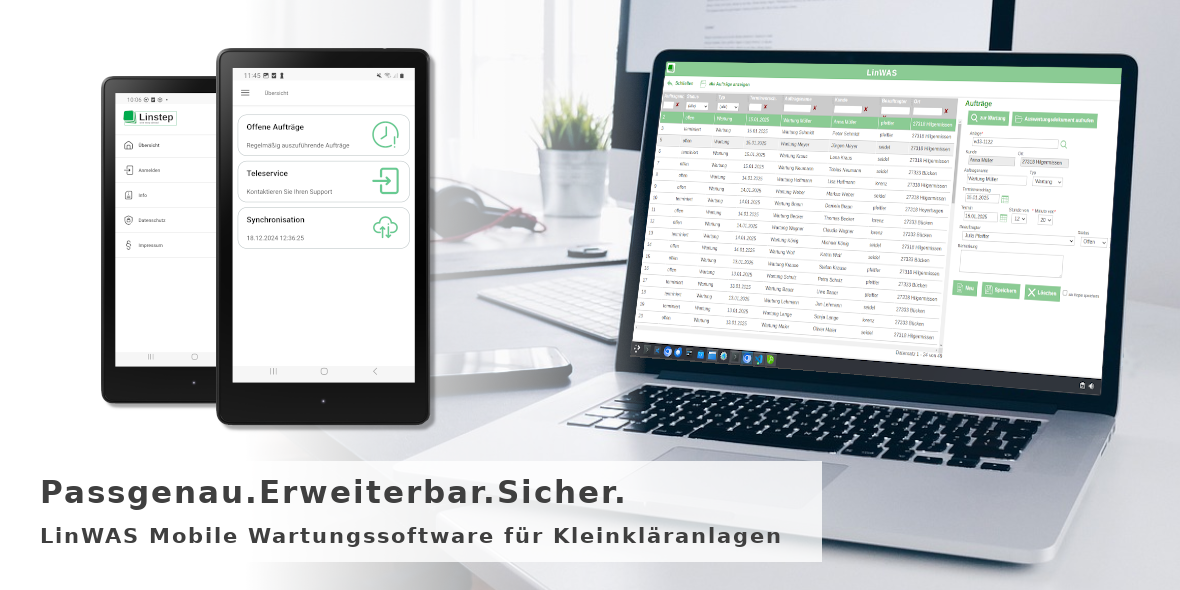 LinWAS Wartungssoftware für Kleinkläranlagen
